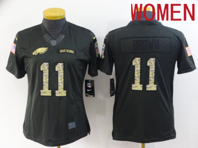 Women Philadelphia Eagles 11 Brown carbon black 2022 Nike Limited Vapor Untouchable NFL Jersey